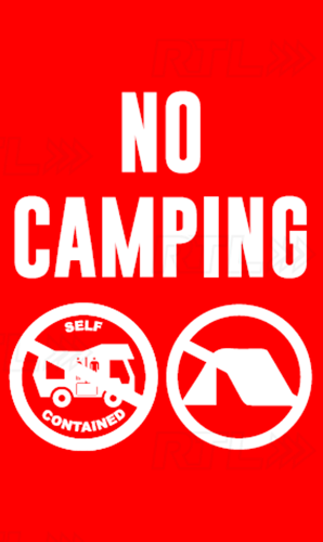 Red Camping Zone Signage